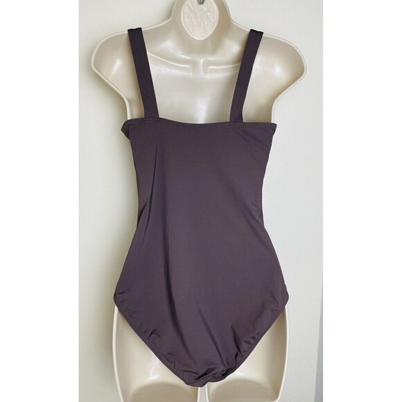 Calvin Klein Women’s Ruched Front One Piece Swimsuit Size 8 Grey Brown - Picture 3 of 7